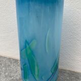 Vase en verre bleu La Rochère
