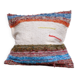Housse de coussin artisanale en coton recyclé tissé main