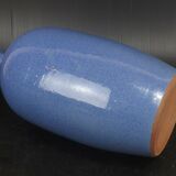 Signed enamelled terracotta bottle vase