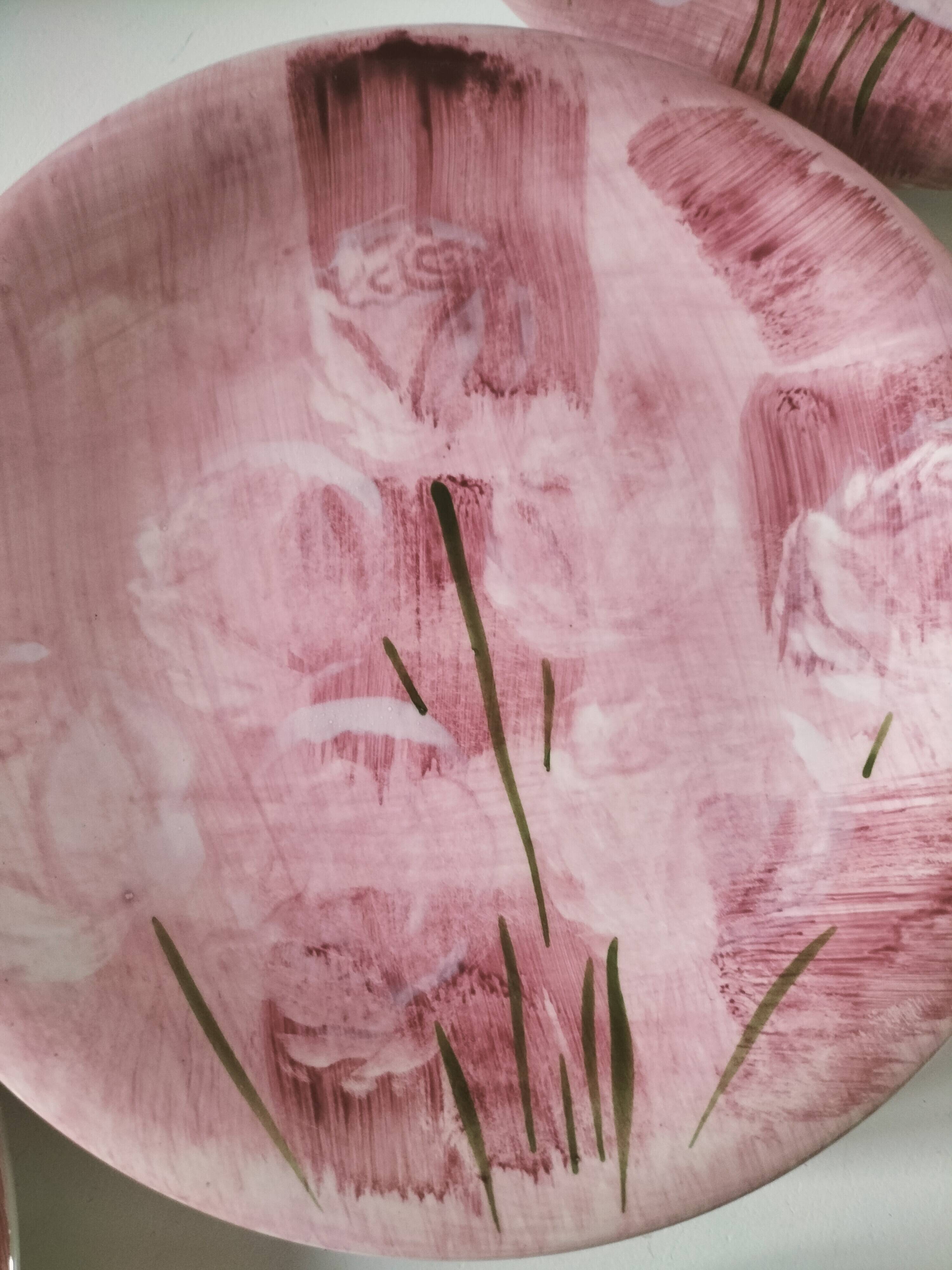 Set of 6 Italian plates CAPA San Polo hand-painted from the 1970s.
