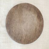 Butter or cheese bell in molded glass and wooden tray