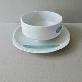 Limoges porcelain gravy boat, L Bernardaud, Oberon, 1970s