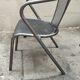 set of 4 graphite metal armchairs
