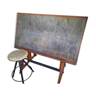 Solid wood architect's table