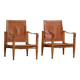 Kaare Klint, a pair of Safari chairs in ash and leather, Rud. Rasmussen, 1960s.
