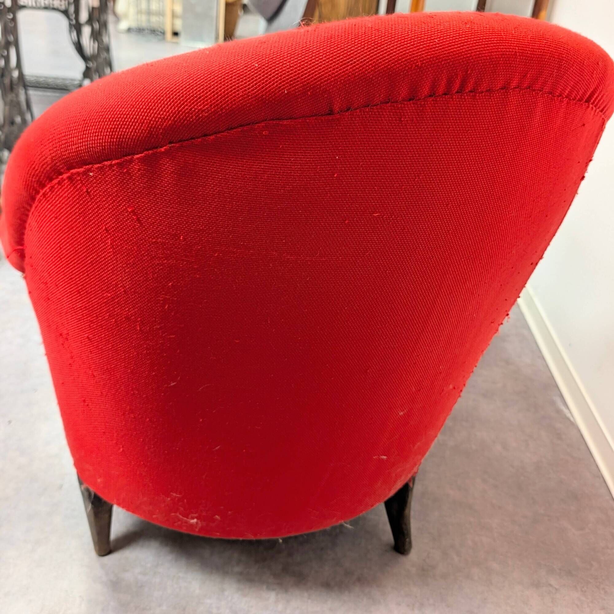 Old poppy red meridian sofa