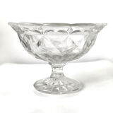Coupe sur pied en verre facetté