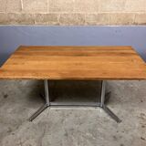Vintage industrial table desk chrome oak