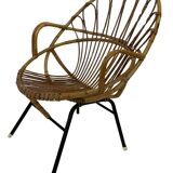 Rattan chair by Dirk van Sliedregt Rohe Noordwolde 1960 in the Netherlands