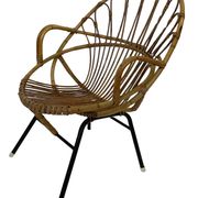 Rattan chair by Dirk van Sliedregt Rohe Noordwolde 1960 in the Netherlands