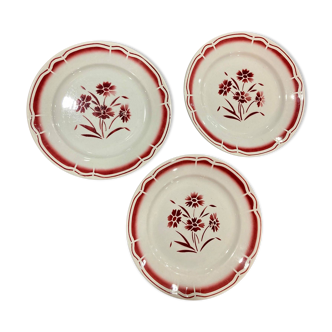 Lot of 2 plates Fénal Badonviller red