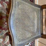 Set of 10 Louis XV style chairs in walnut and cane.