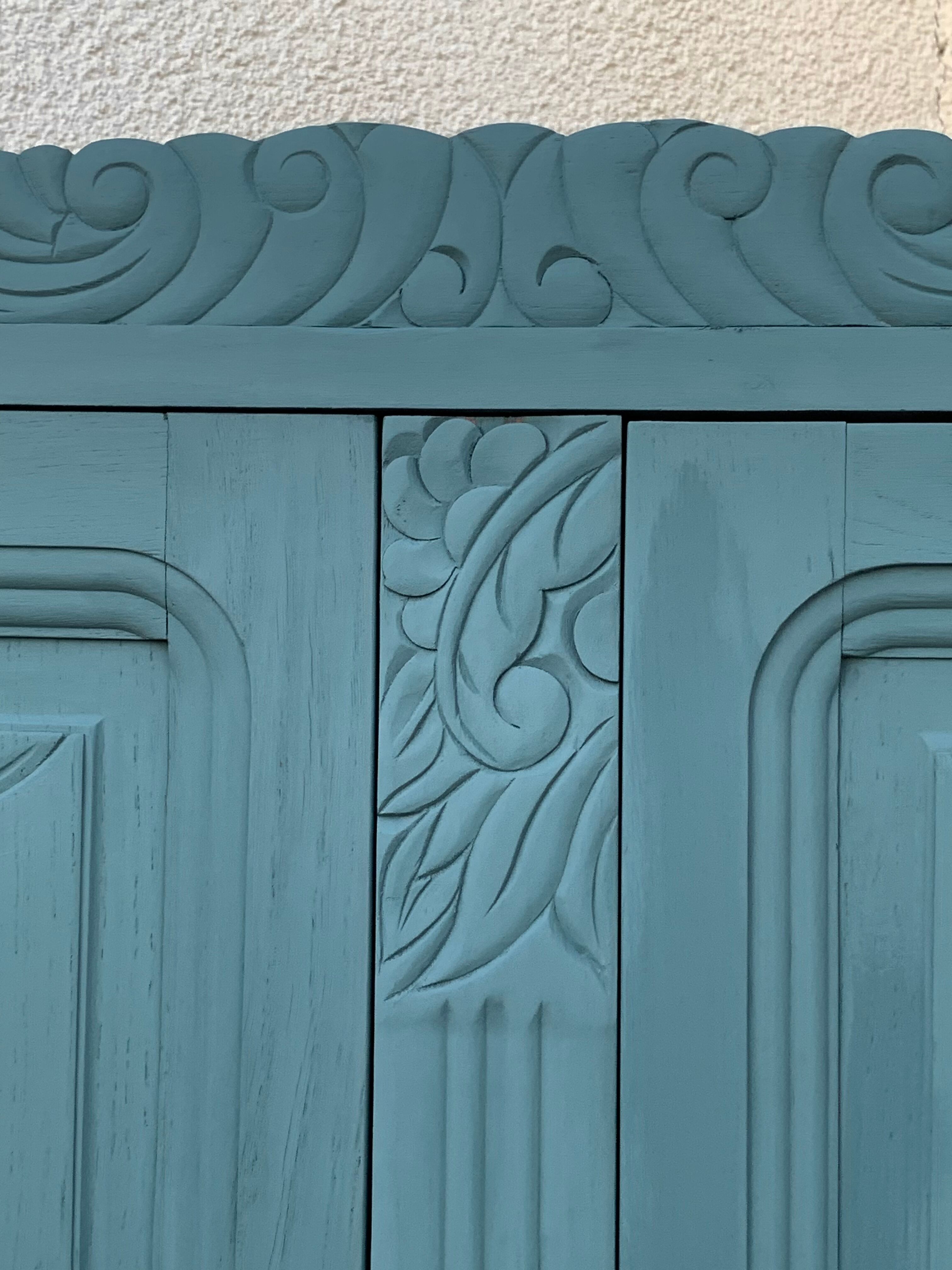 Parisian art deco wardrobe blue gray 1930