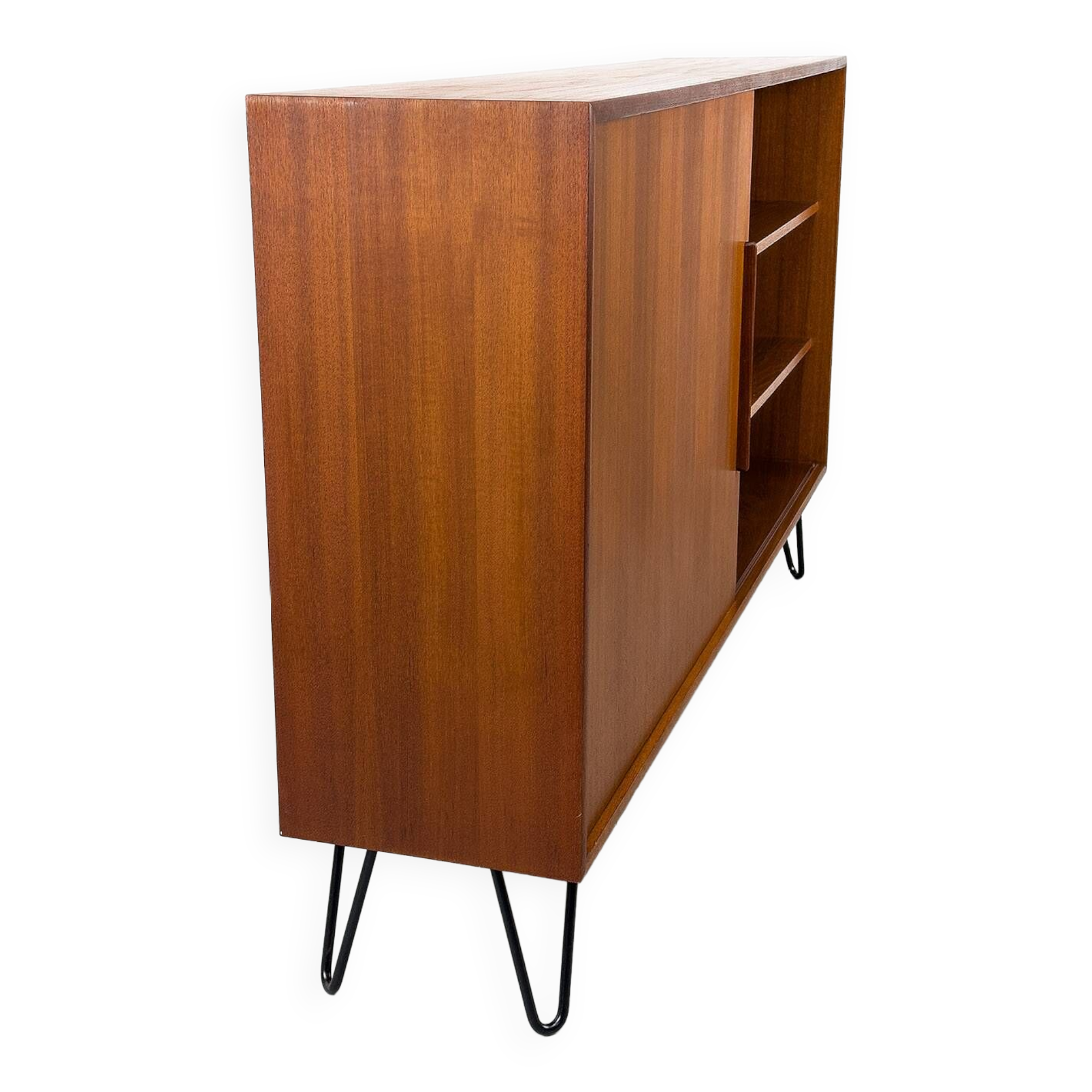Teak Bookcase with One Sliding Door from Wk Möbel, 1960s