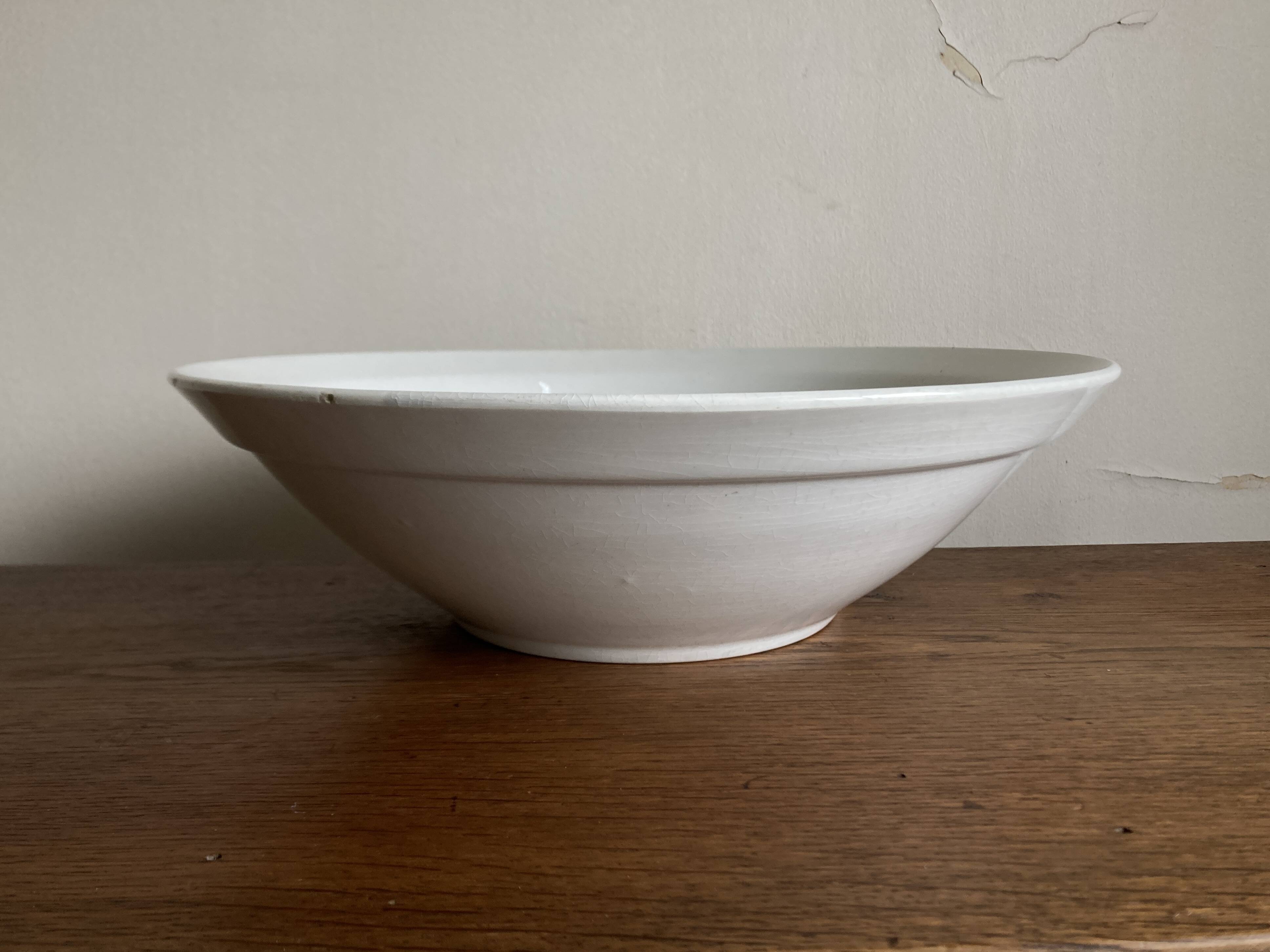 Ironstone salad bowl centrepiece Choisy 1900 white