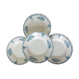 4 assiettes creuses en terre de fer de St Amand