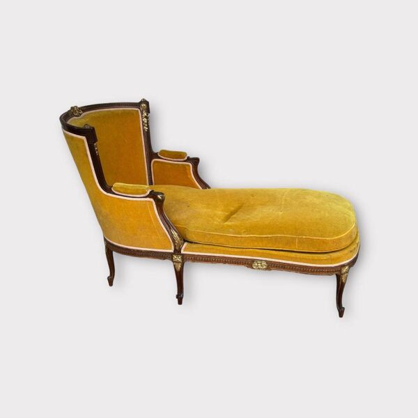 Banquette - Chaise Longue - Méridienne De Style Louis XVI En Acajou D’époque Napoléon III