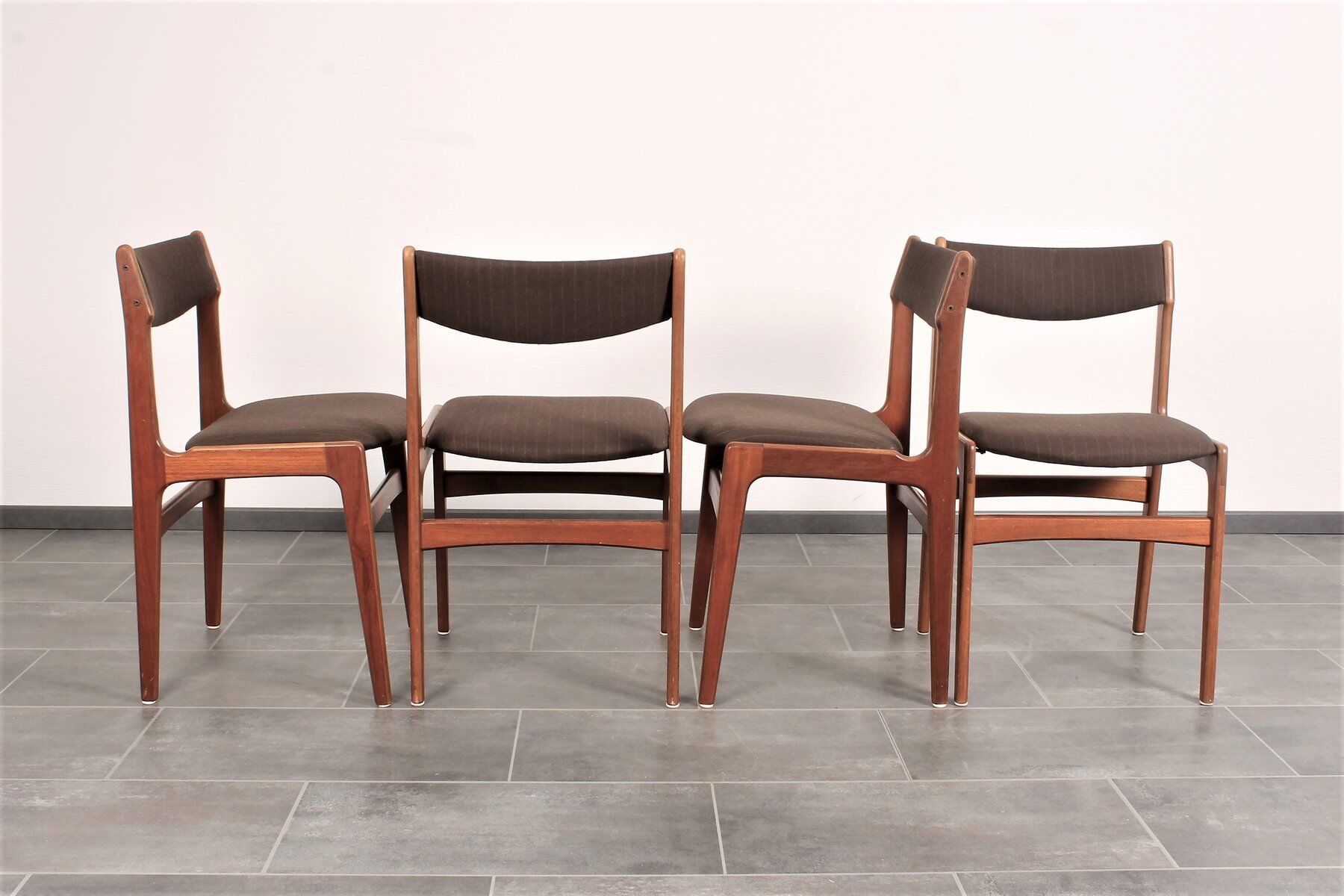 Set of 4 teak dining chairs by Erik Buch for Anderstrup 1950s