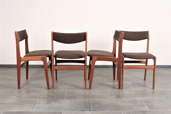 Set de 4 chaises de salle à manger en teck par Erik Buch pour Anderstrup 1950s