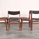 Set of 4 teak dining chairs by Erik Buch for Anderstrup 1950s