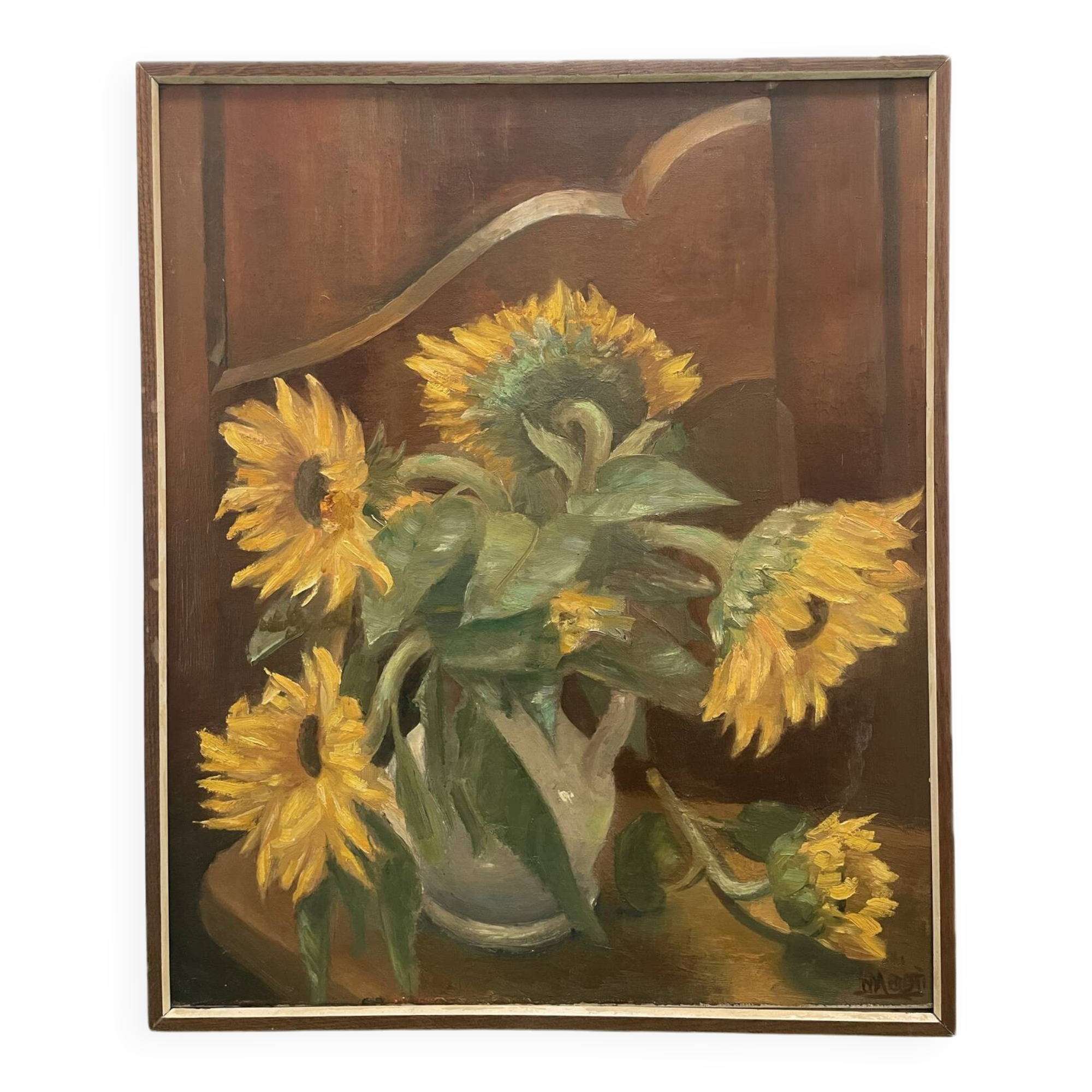 Still life painting with sunflowers 20th century