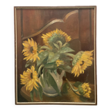 Still life painting with sunflowers 20th century