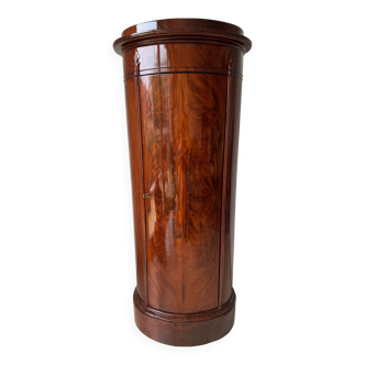 Somno “Column” or Cylindrical Cabinet, in flamed mahogany, Copenhagen, 1830-1840