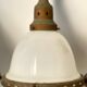 Bauhaus Art Deco Suspension Set in Opaline Glass and Brass 1930