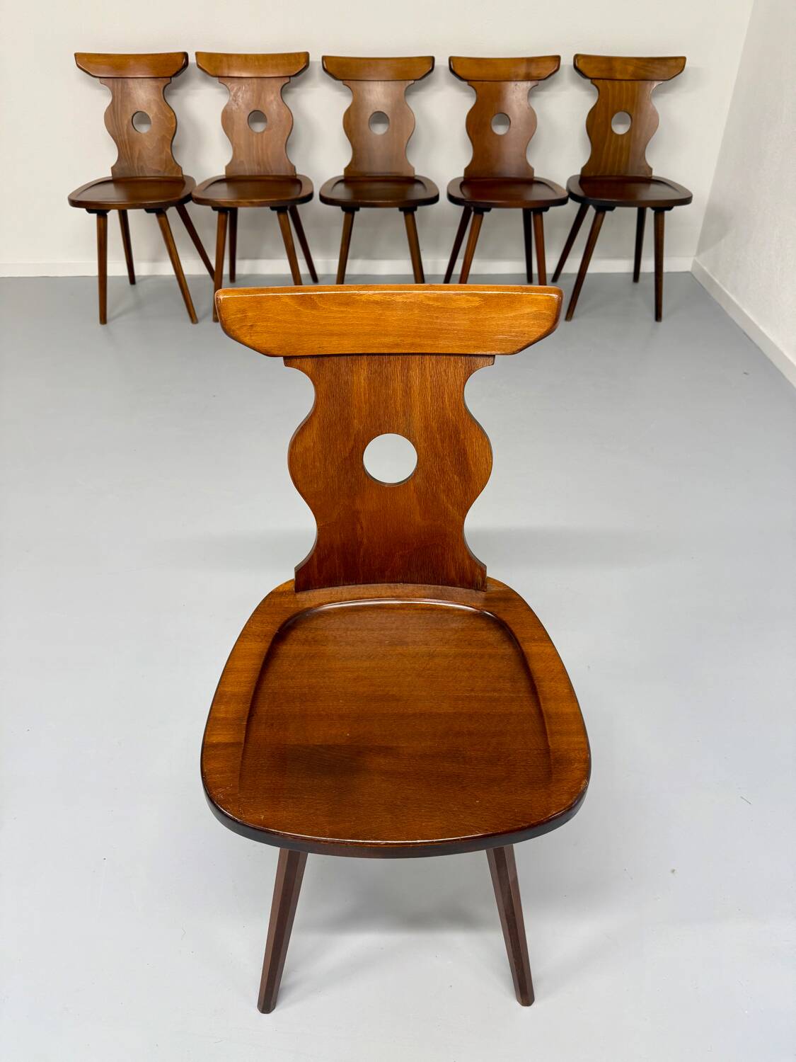 6 vintage 60s bistro-look dining chairs