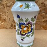 Ancien vase e. tessier la licorne céramique blanche décor peint vintage