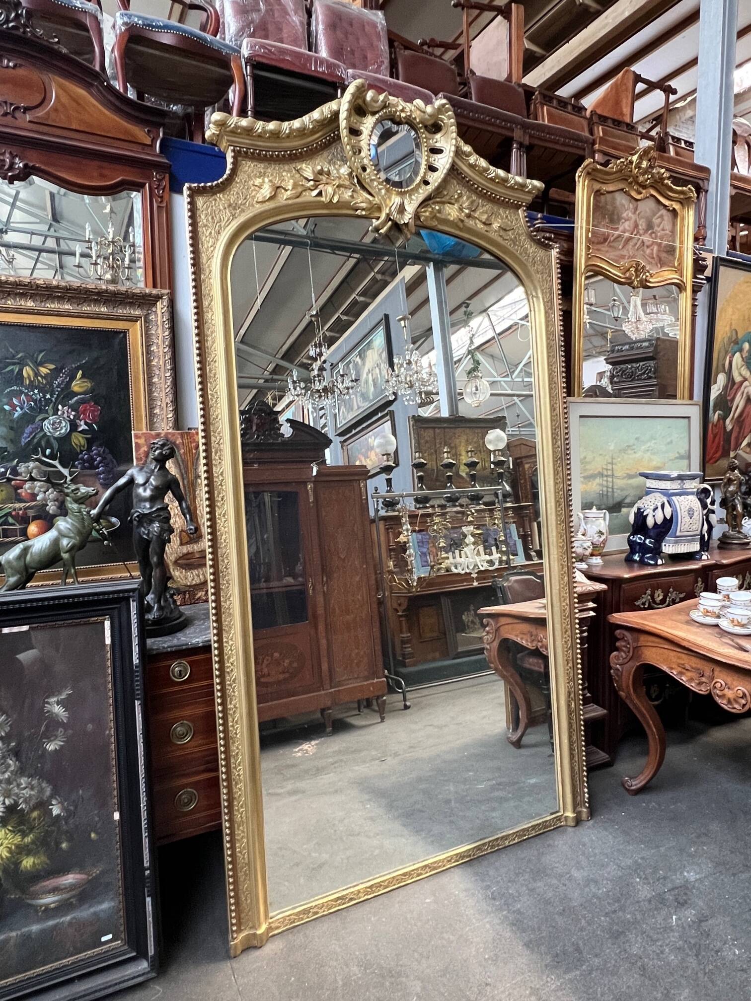 Large antique castle mirror