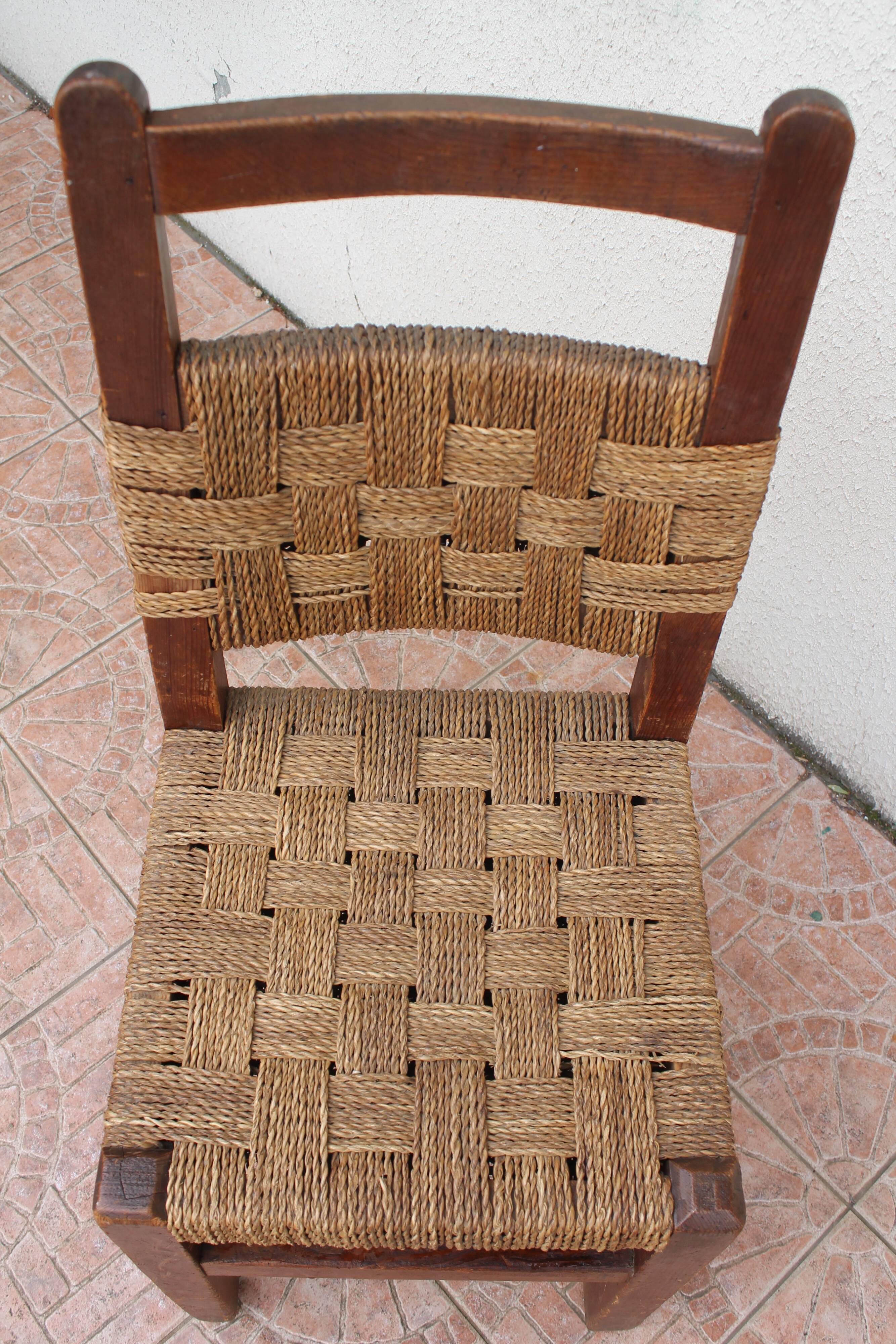 Cord and wood chair