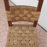 Cord and wood chair