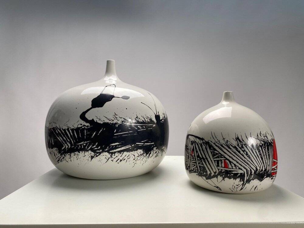 Glazed Ceramic Vase attributed to Emilio Scanavino, Italy, 1970s