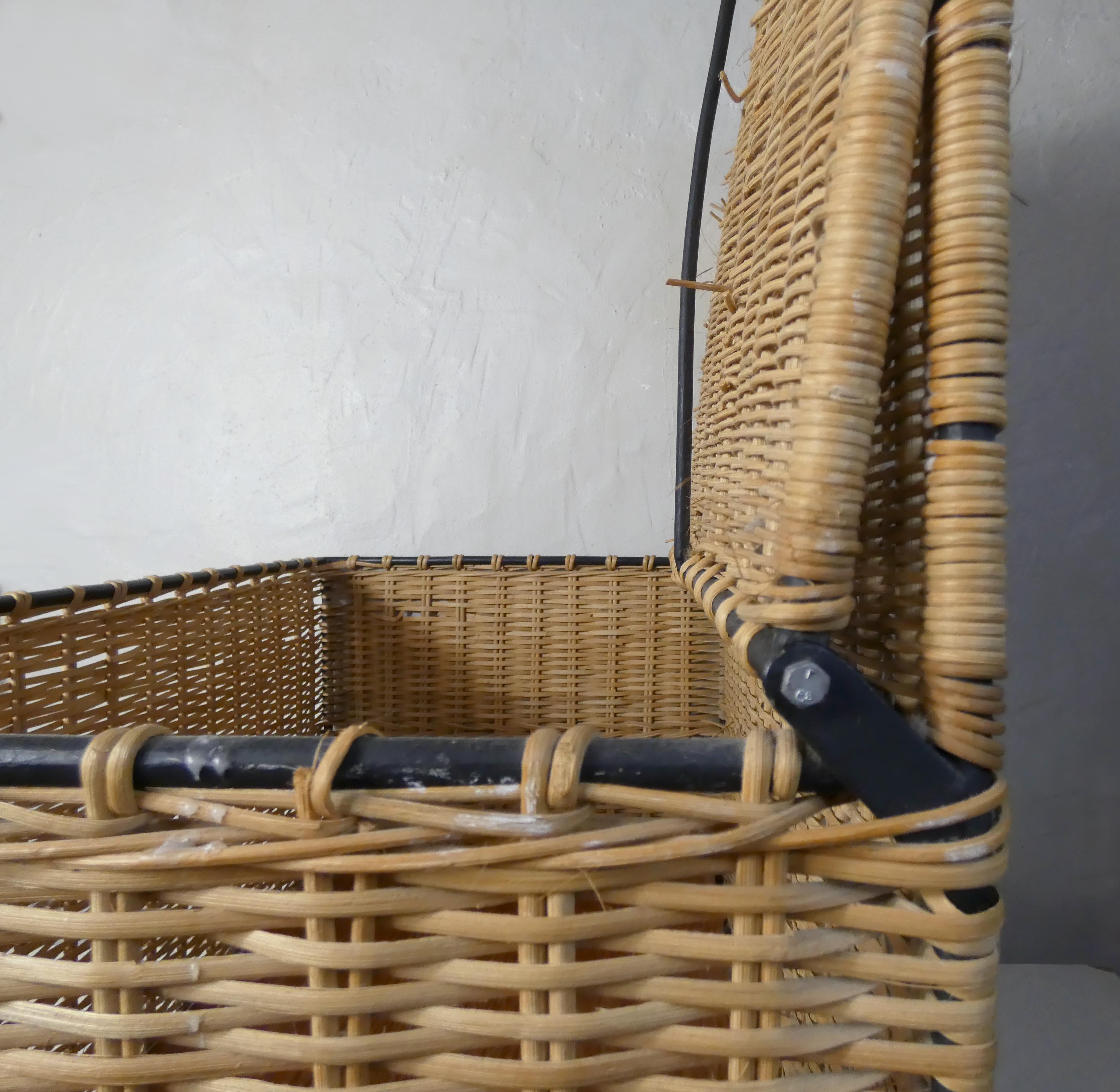 Rattan and metal chest