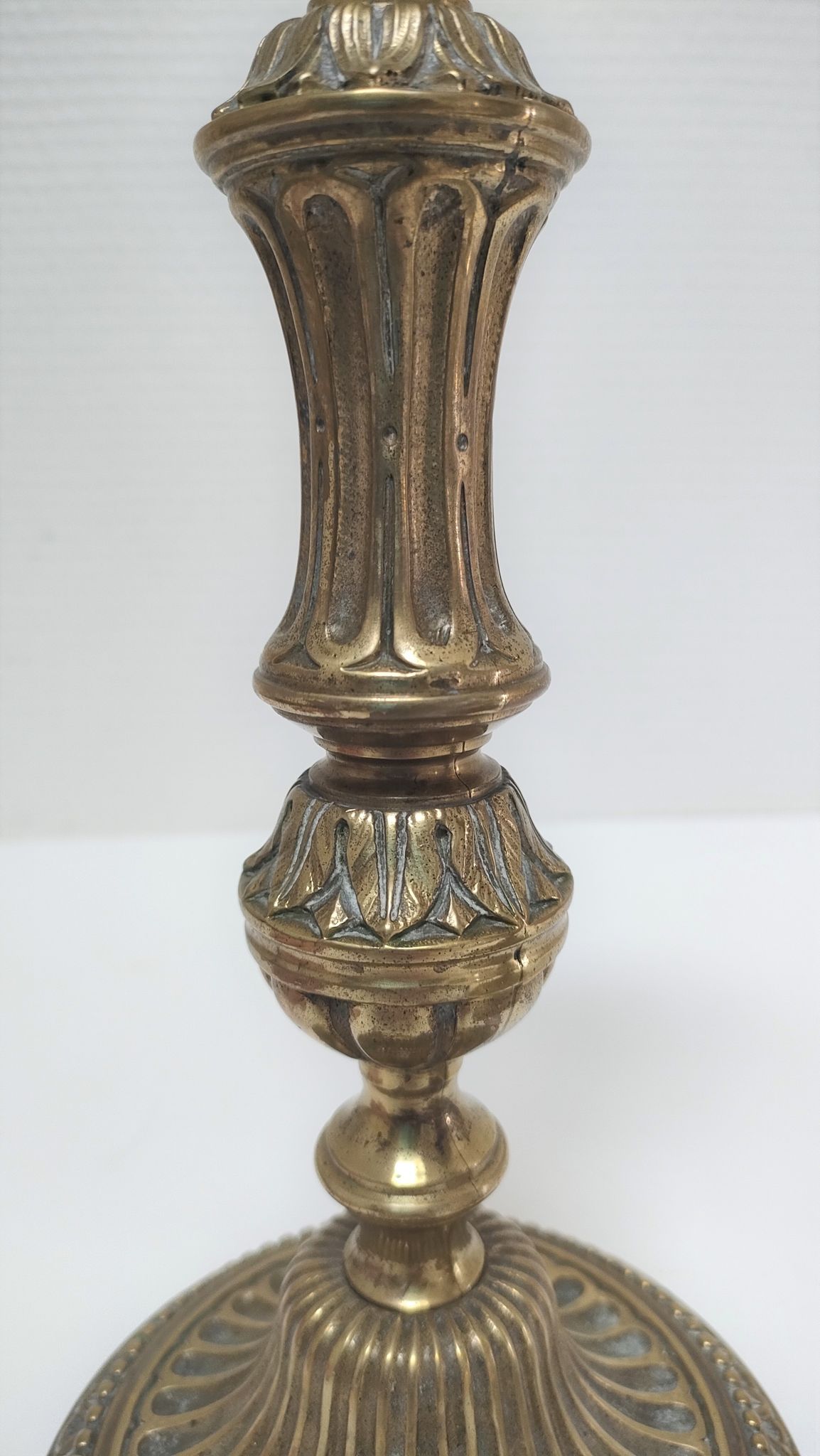Pair of candle holders torches gilded bronze patinated style louis xvi period 19th century