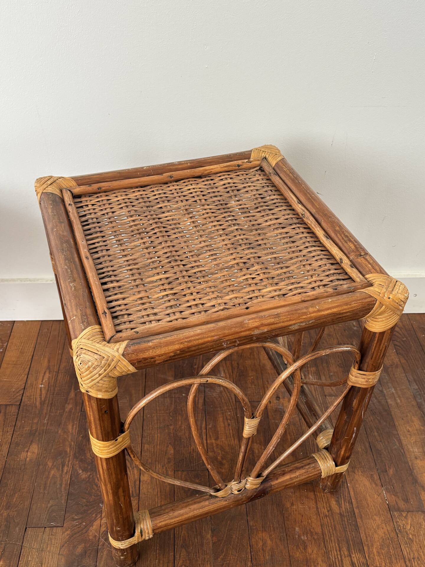 Rattan side table