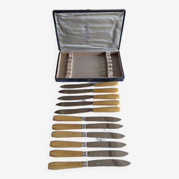 11 vintage knives with their box