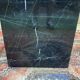 1970s square dining table, marble base and beveled glass top