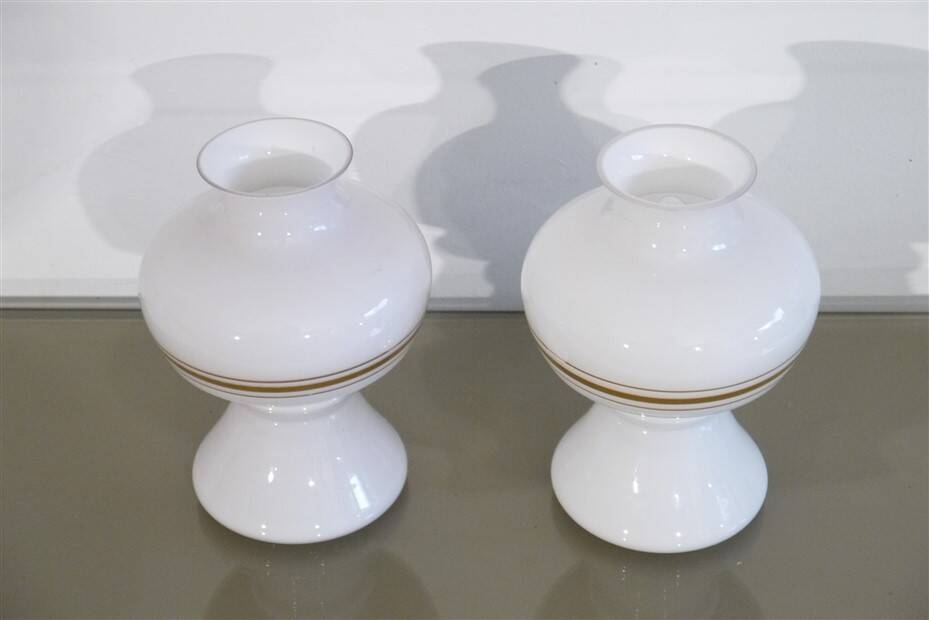 Pair of Scandinavian glass lamps 1970