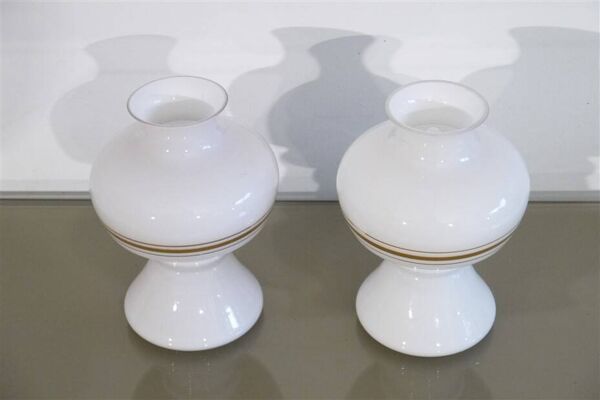 Paire de lampes scandinave en verre 1970