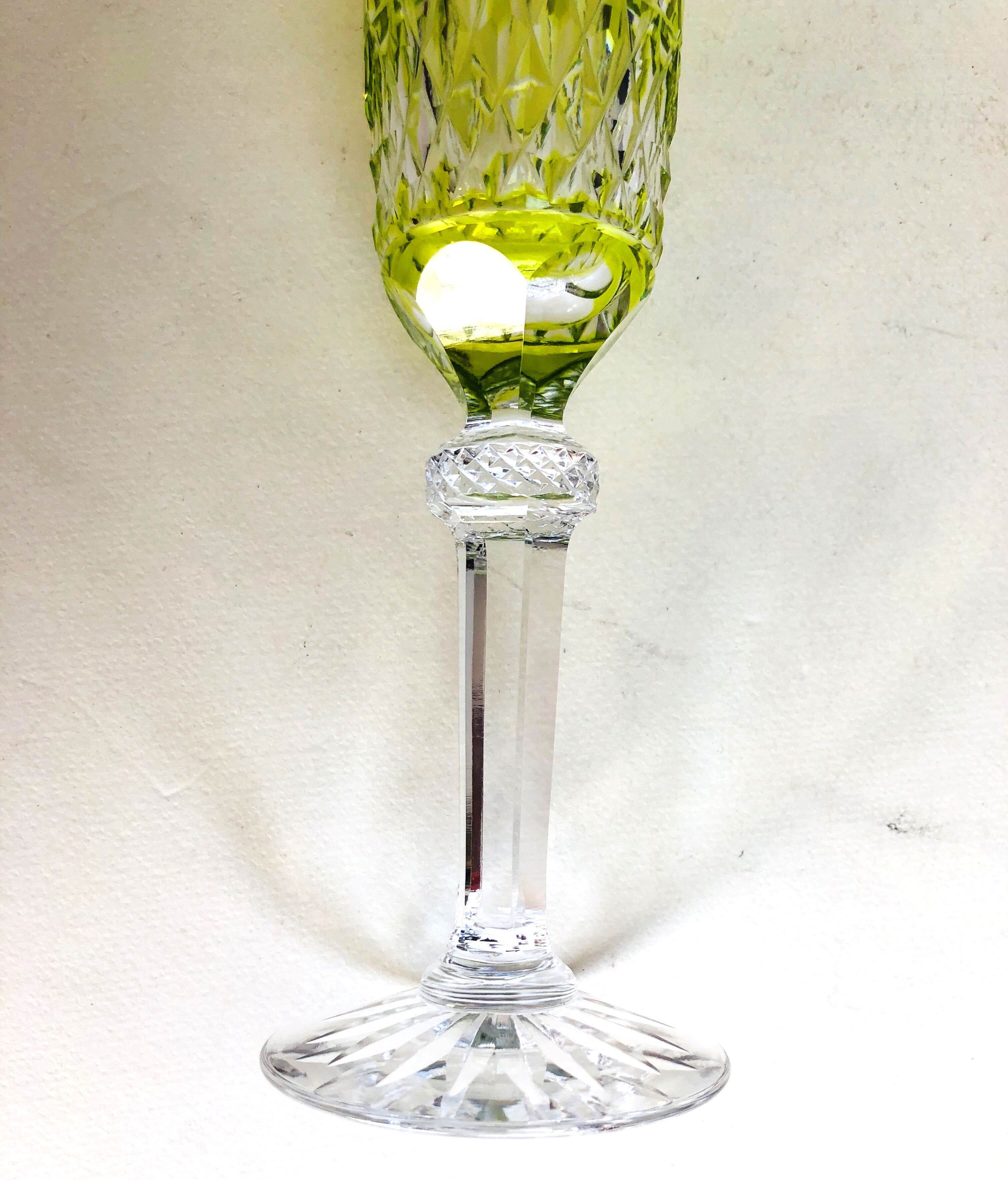 4 Champagne flutes in Lorraine crystal color