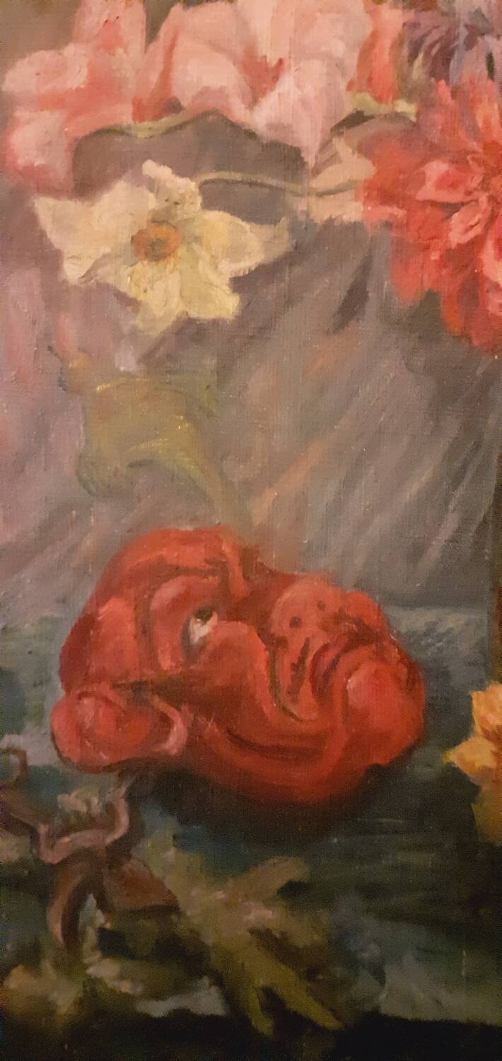 Painting, oil on canvas 1900 bouquet of flowers