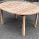Renovated round Scandinavian dining table, extendable, made of solid wood, 110-140cm.