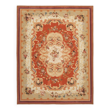 Handmade European Vintage Aubusson Kilim 312 cm x 407 cm