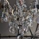 Antique French chandelier 170 cm with Louis XVI style chain in crystal.