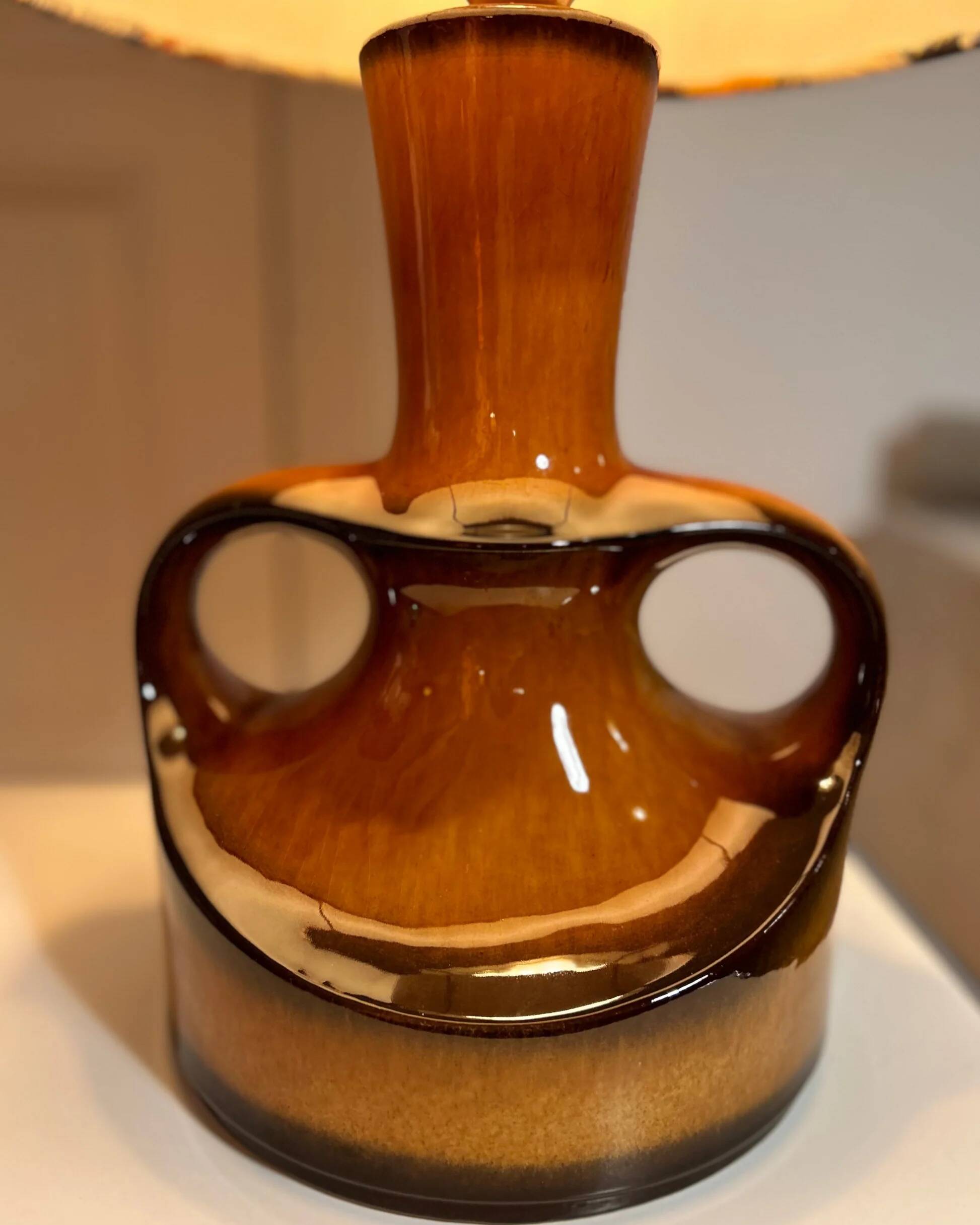 Lampe en céramique Mid Century par Göbel - West German Pottery