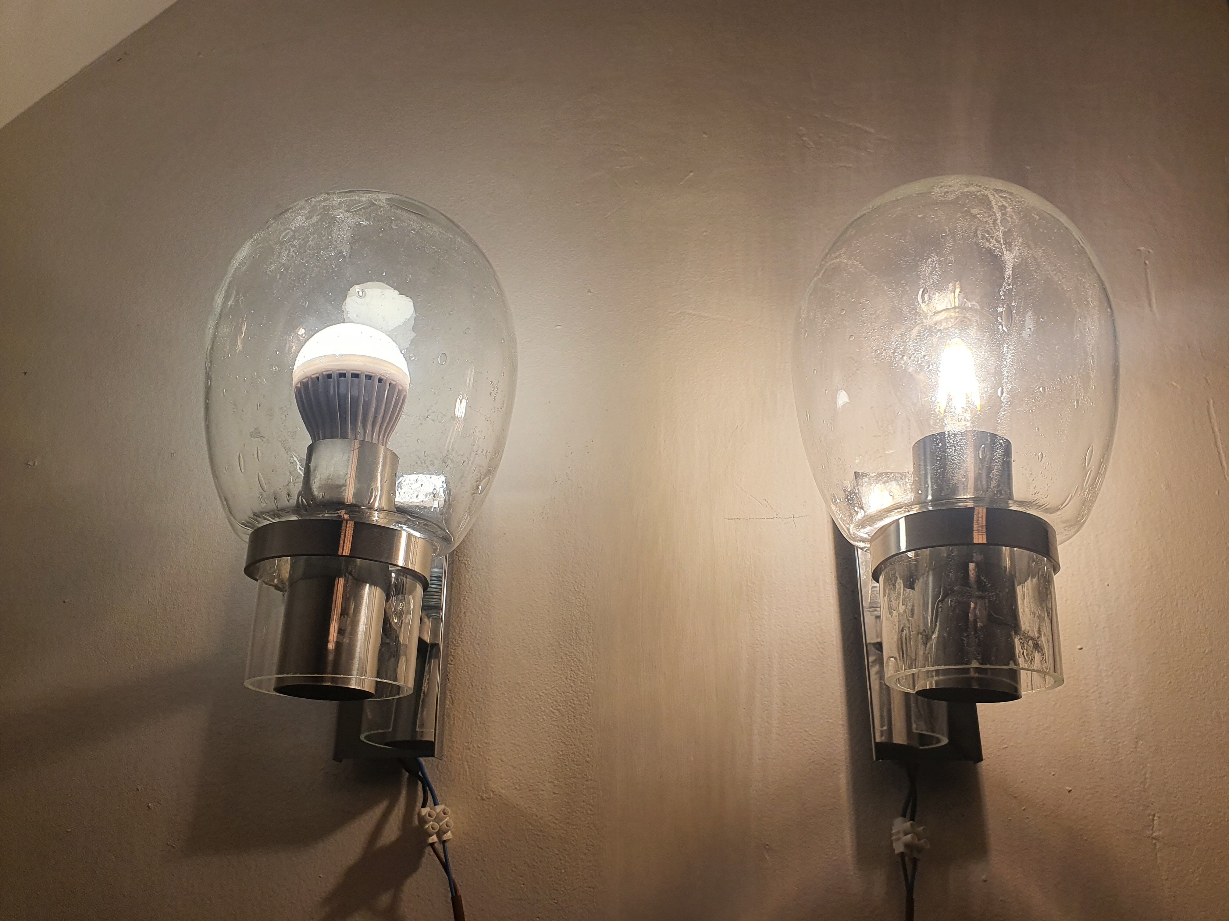 Pair of space age wall lights by Doria Leuchten