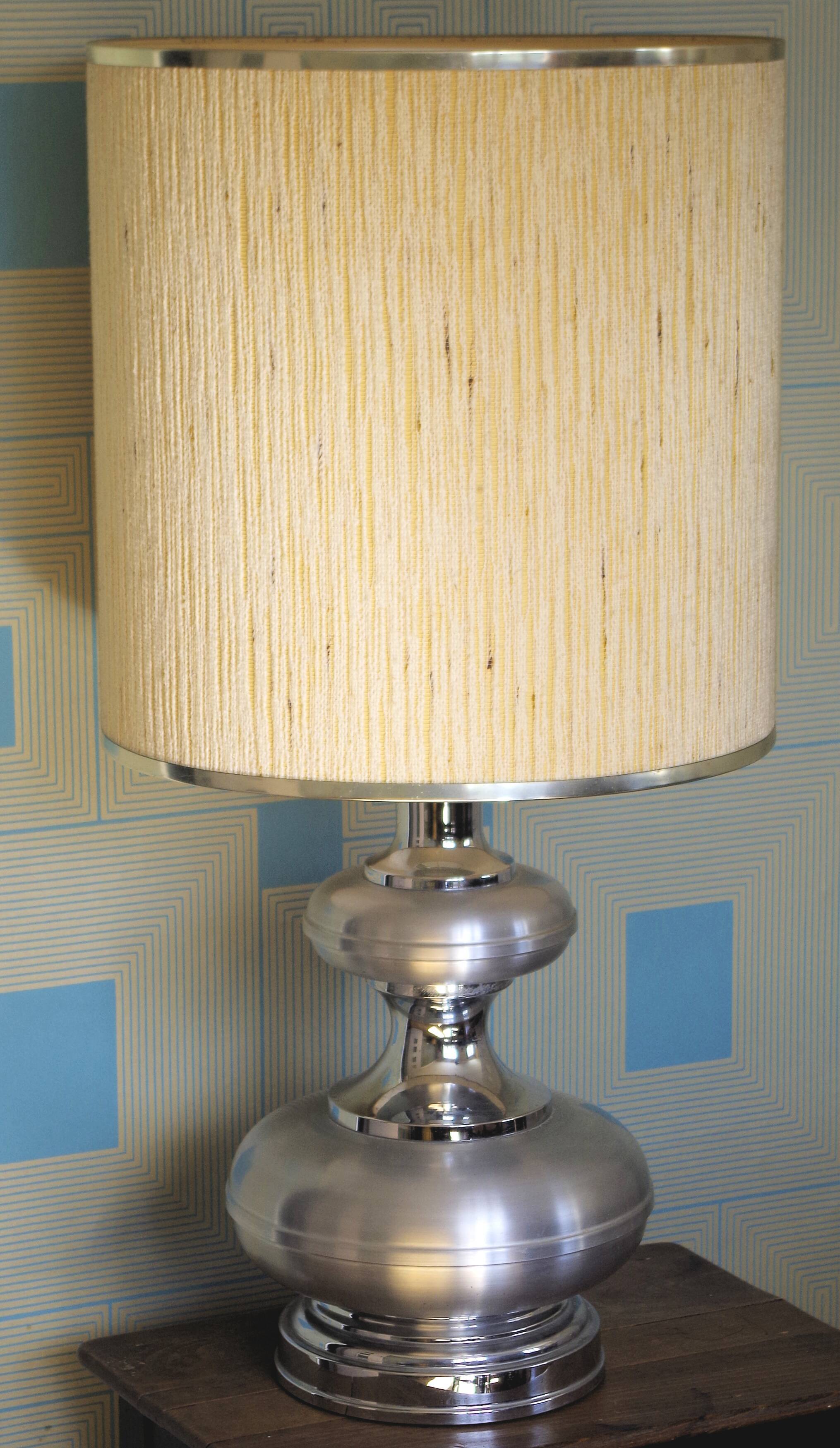 Vintage lamp aluminum and chrome 70s