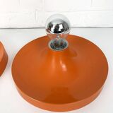 Pair of Space Age Teka wall lights, Germany in aluminum, Flush, Disc, 1960-70